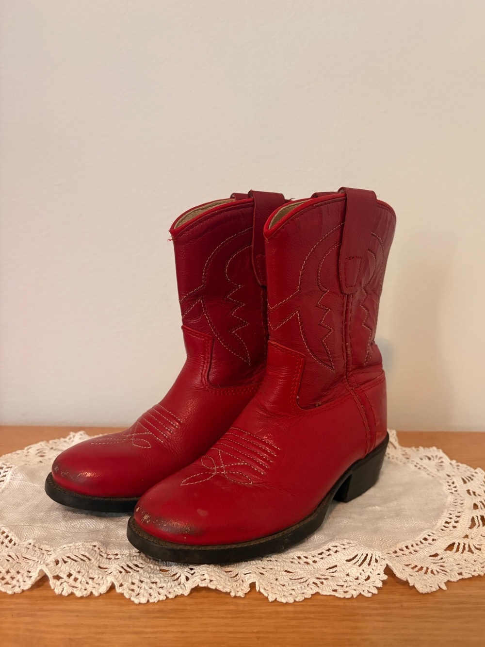 Kids Old West Red Cowboy Boots